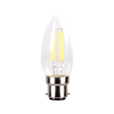 Clear LED Filament Candle Globe B22 | 4W Dimmable | 2700K, 4000K & 6000K