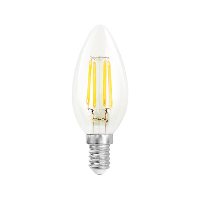 Clear LED Filament Candle Globe E14 | 4W Dimmable | 2700K, 4000K & 6000K