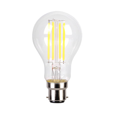 Clear LED Filament Globe B22 | 8W Dimmable | 2700K, 4000K & 6000K | A60