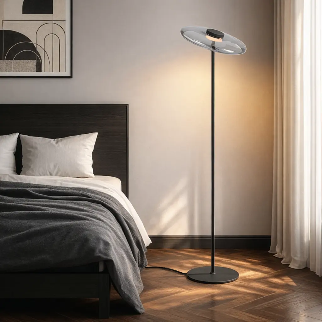 One Lamp 1-Light Contemporary Floor Lamp | Glass | Integrated LED Lighting | Am